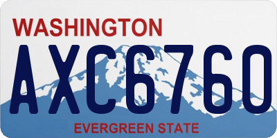 WA license plate AXC6760