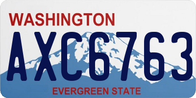WA license plate AXC6763