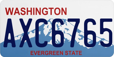 WA license plate AXC6765