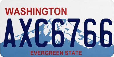 WA license plate AXC6766