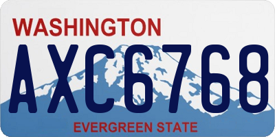 WA license plate AXC6768