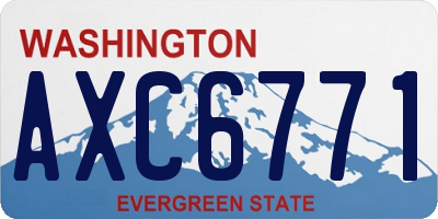 WA license plate AXC6771