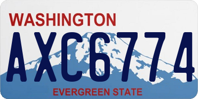 WA license plate AXC6774