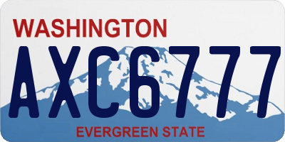 WA license plate AXC6777