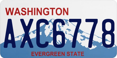 WA license plate AXC6778
