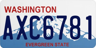 WA license plate AXC6781