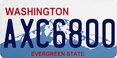 WA license plate AXC6800