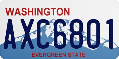 WA license plate AXC6801