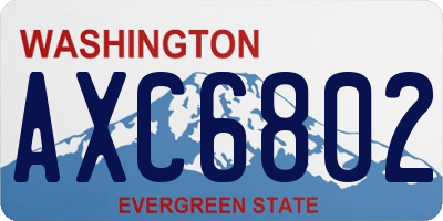WA license plate AXC6802