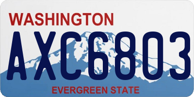 WA license plate AXC6803