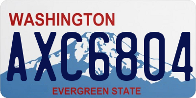 WA license plate AXC6804