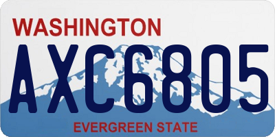 WA license plate AXC6805