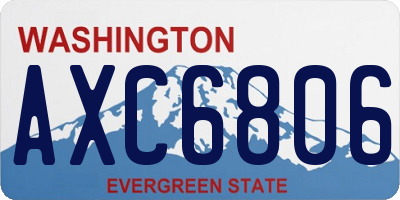 WA license plate AXC6806