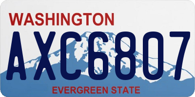 WA license plate AXC6807