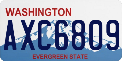 WA license plate AXC6809