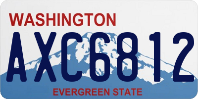 WA license plate AXC6812