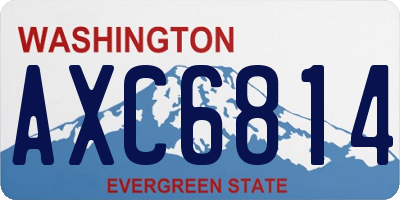 WA license plate AXC6814