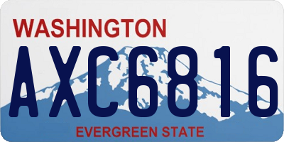WA license plate AXC6816