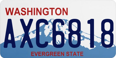 WA license plate AXC6818