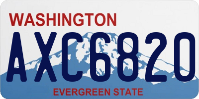 WA license plate AXC6820