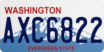 WA license plate AXC6822