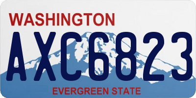 WA license plate AXC6823