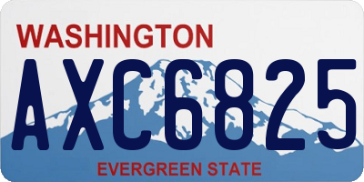 WA license plate AXC6825