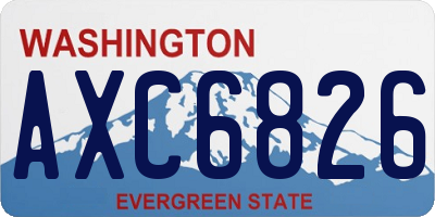 WA license plate AXC6826