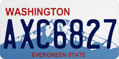 WA license plate AXC6827