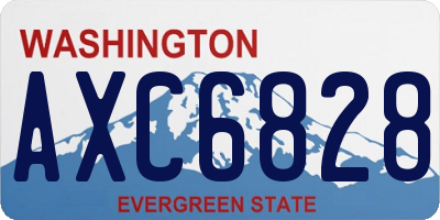 WA license plate AXC6828