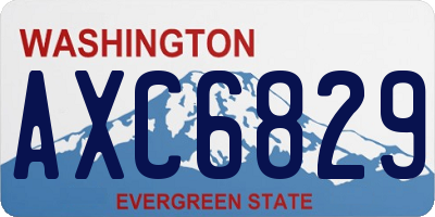 WA license plate AXC6829