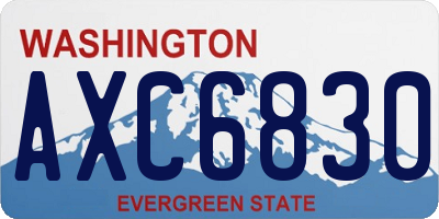 WA license plate AXC6830