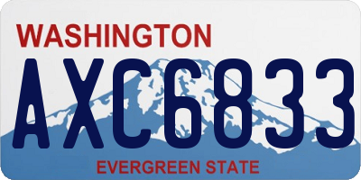 WA license plate AXC6833