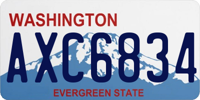 WA license plate AXC6834
