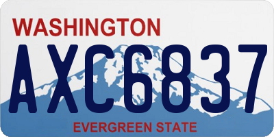 WA license plate AXC6837