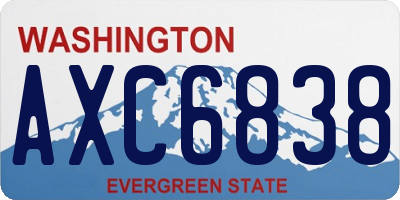 WA license plate AXC6838