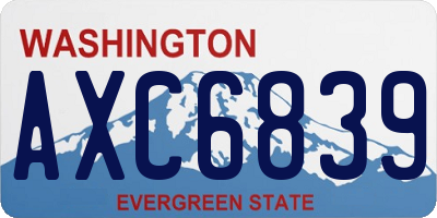 WA license plate AXC6839