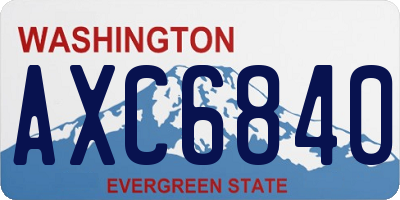 WA license plate AXC6840