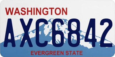 WA license plate AXC6842
