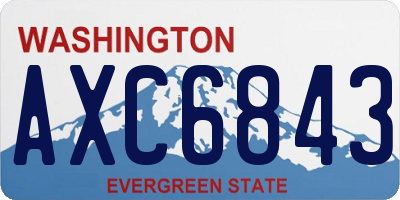WA license plate AXC6843