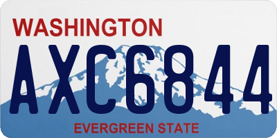 WA license plate AXC6844