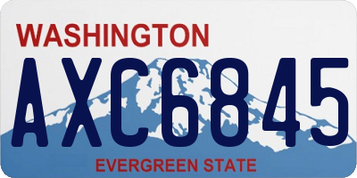 WA license plate AXC6845