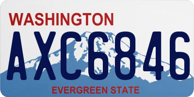 WA license plate AXC6846