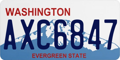 WA license plate AXC6847