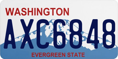 WA license plate AXC6848
