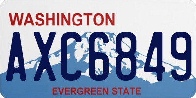 WA license plate AXC6849