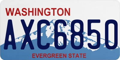 WA license plate AXC6850