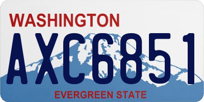 WA license plate AXC6851