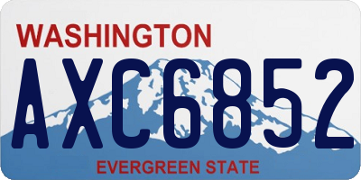 WA license plate AXC6852