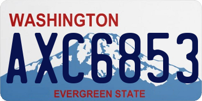 WA license plate AXC6853